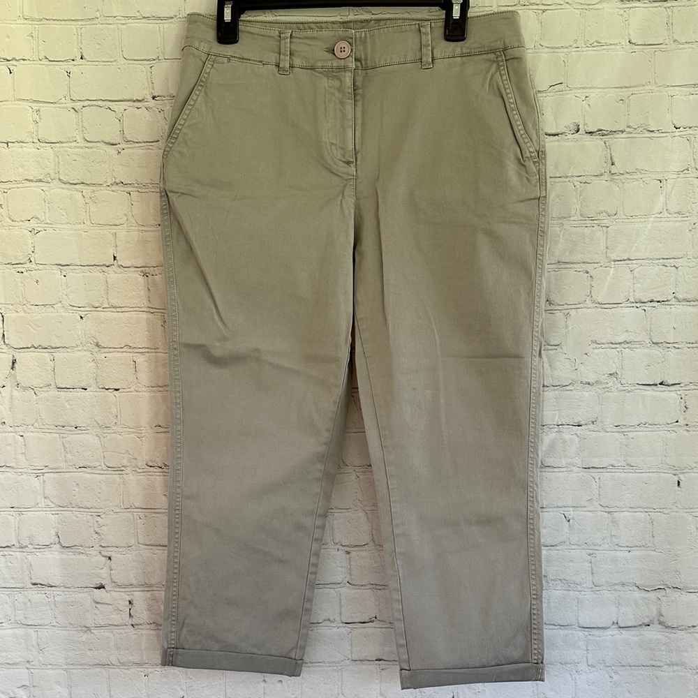 Crown & Ivy Gray Chino Crop Pants with cuffs size 10